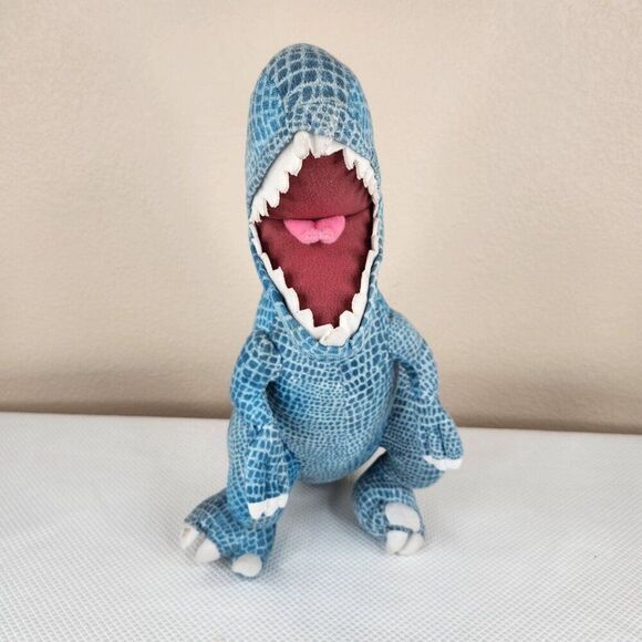 Jurassic Park World Blue T-Rex Dinosaur Plush Stuffed Toy 28" Nose To Tail - Picture 4 of 6